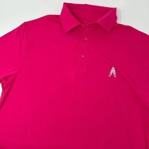 Royal & Awesome Men's Golf Polo Shirt Bright Pink Size Medium Polyester‎